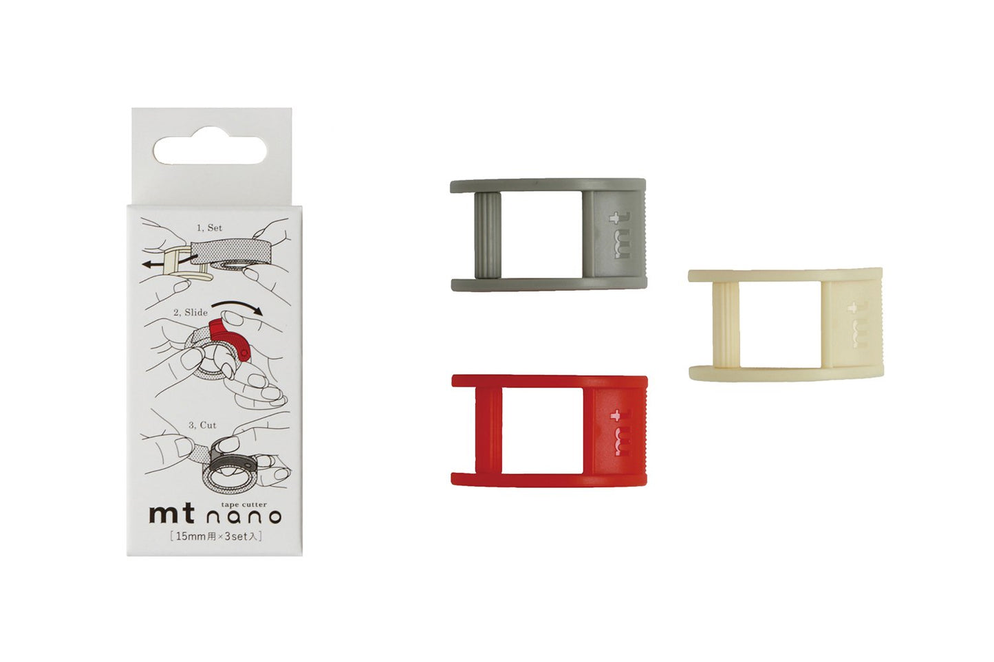 MT Nano Washi Tape Cutter 15mm Set of 3