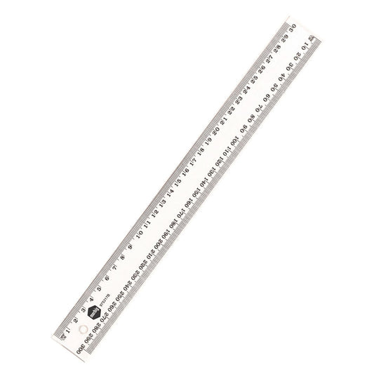 Marbig Ruler Clear Plastic 30cm
