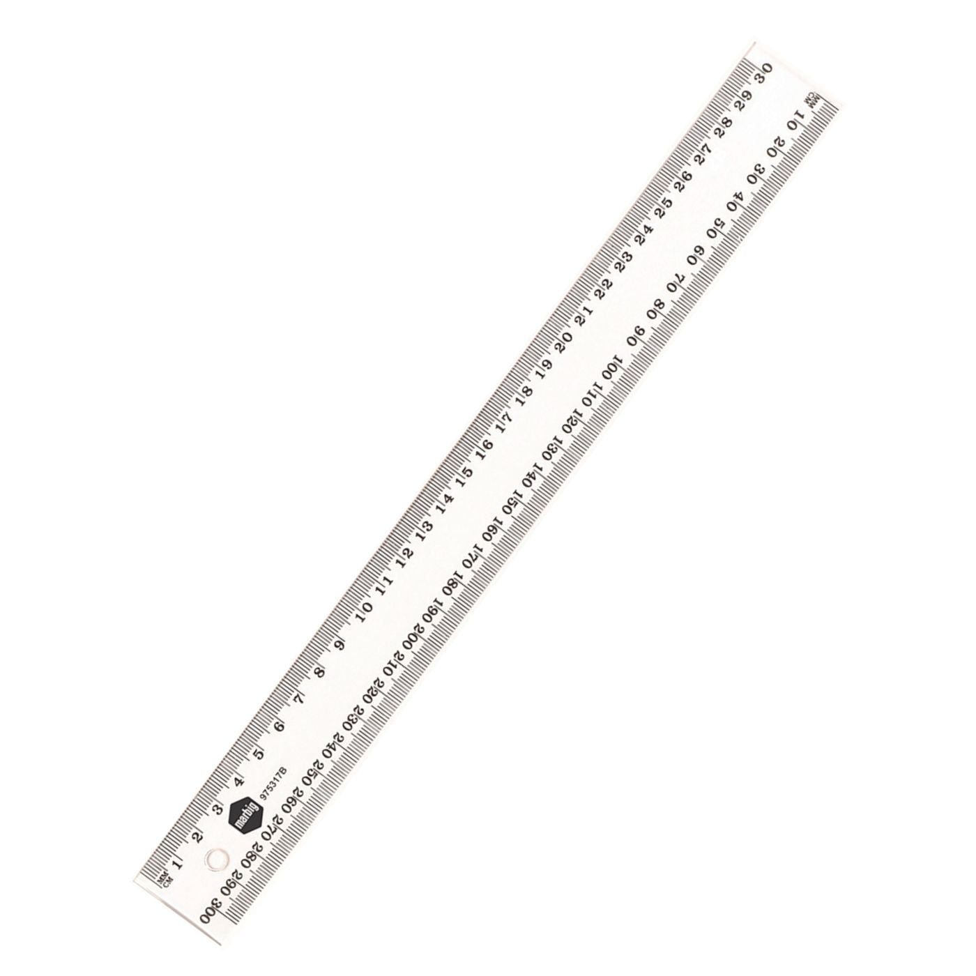 Marbig Ruler Clear Plastic 30cm