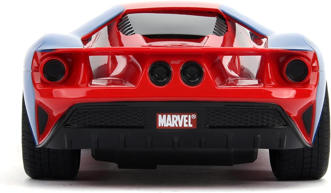 Marvel Spider-Man Radio-Controlled 2017 Ford GT Car 1: 16 Scale Red and Blue