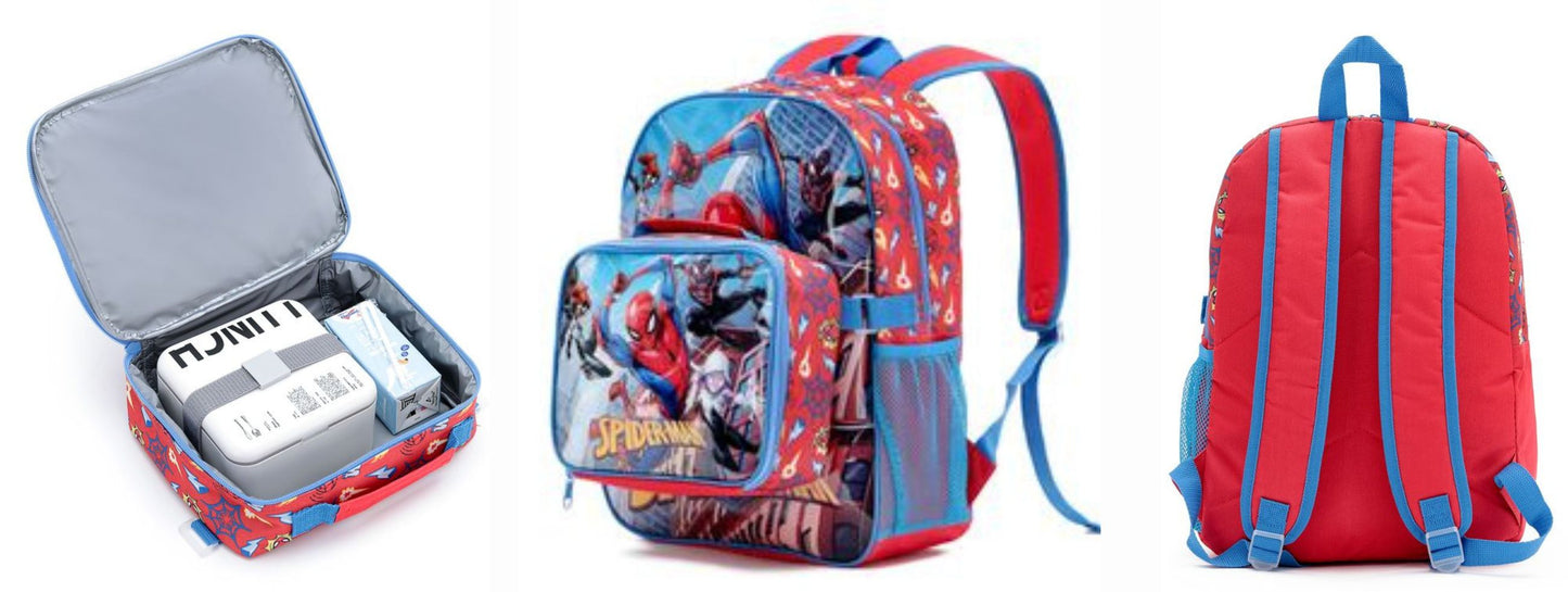 Marvel Spiderman Backpack with Cooler Lunch Bag 42x27x15cm