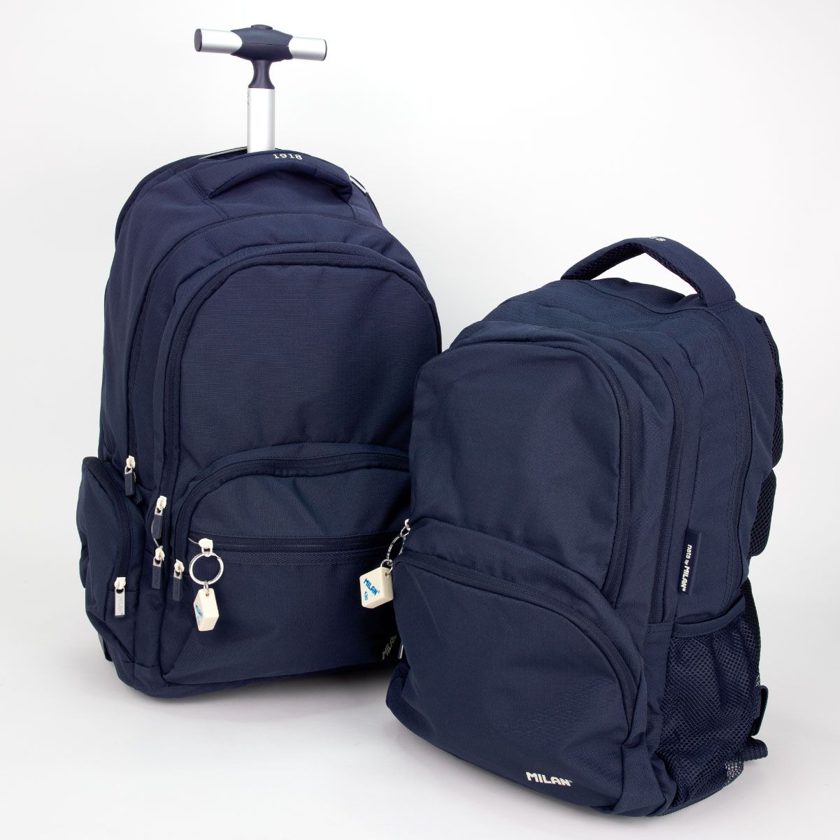 Milan 6-Zip Wheeled Backpack 25L – Navy Blue | 430 Collection | School Depot NZ