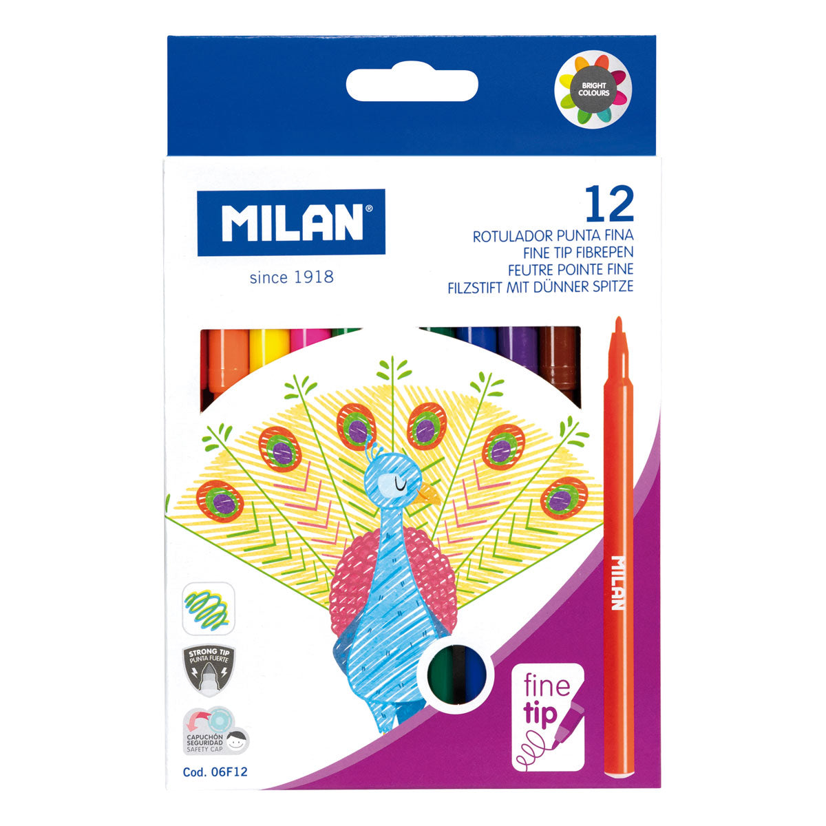 Milan Fibre-Tip Markers Felt Pen Washable Value Pack 12