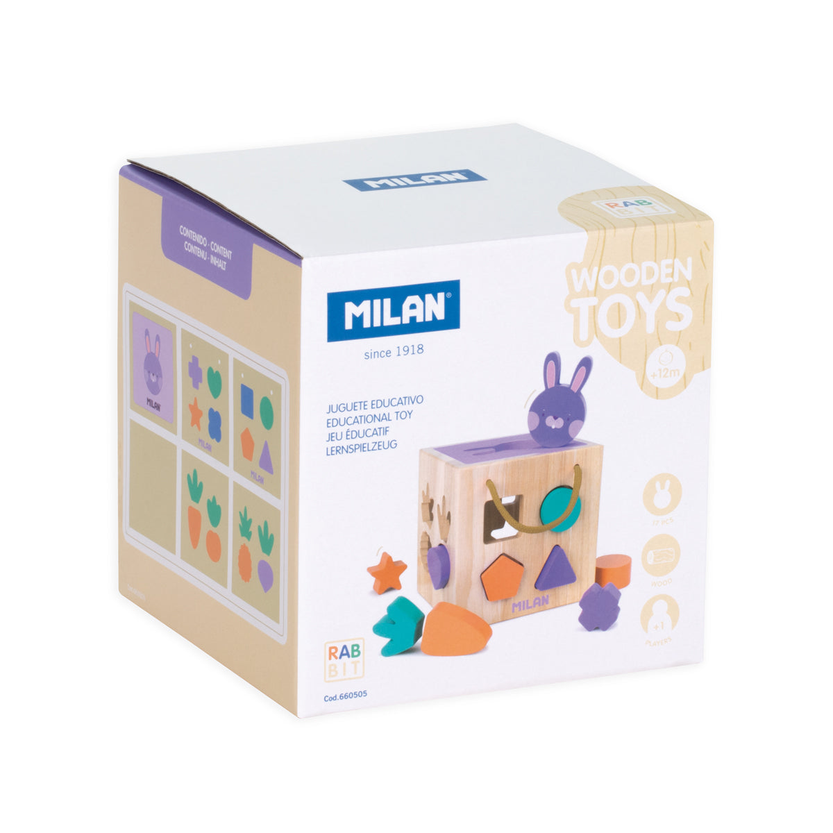 Milan Wooden Educational Rabbit Cube