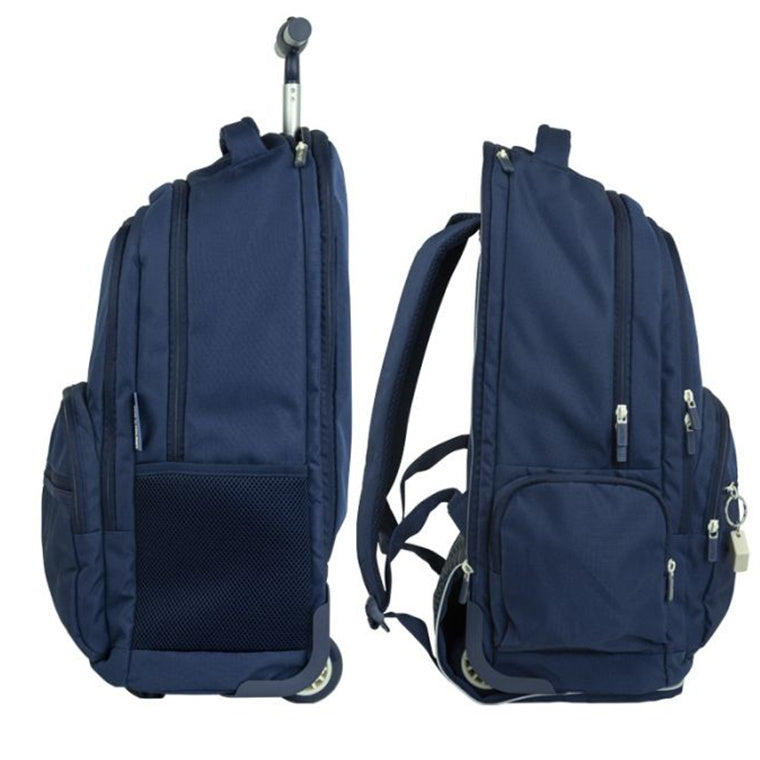 Milan 6-Zip Wheeled Backpack 25L – Navy Blue | 430 Collection | School Depot NZ