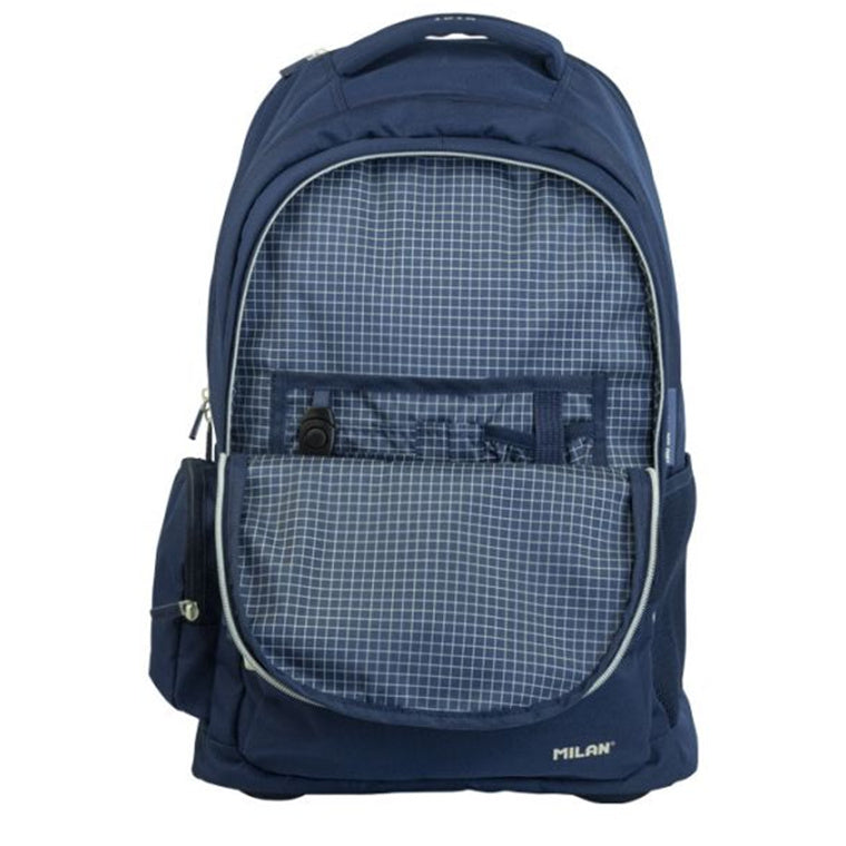 Milan 6-Zip Wheeled Backpack 25L – Navy Blue | 430 Collection | School Depot NZ