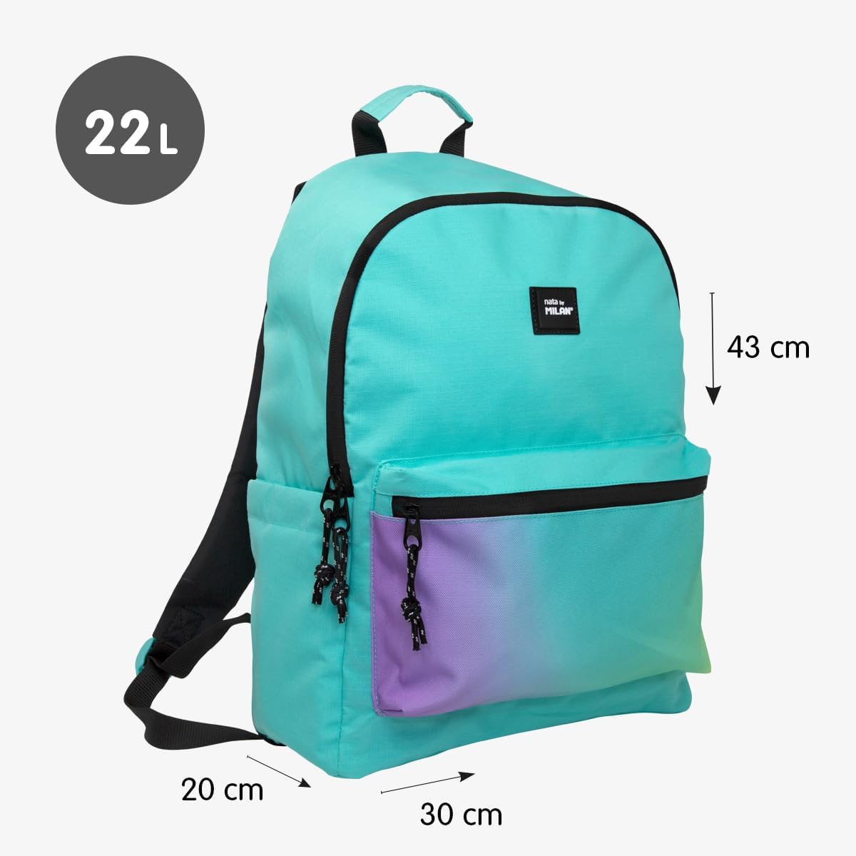 Milan Backpack 2 Zip 22L Sunset Series Turquoise