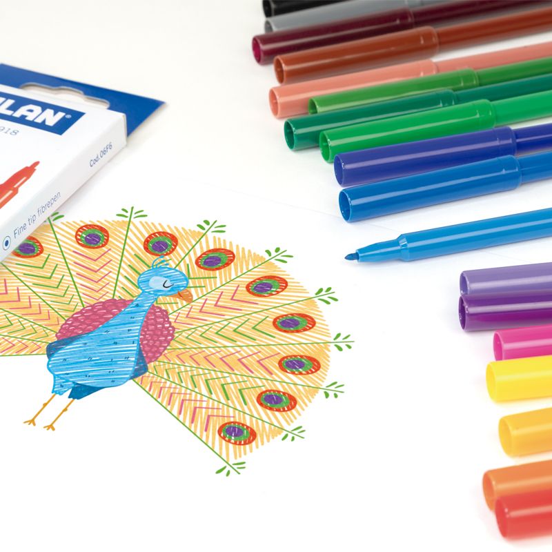 Milan Fibre-Tip Markers Felt Pen Washable Value Pack 12