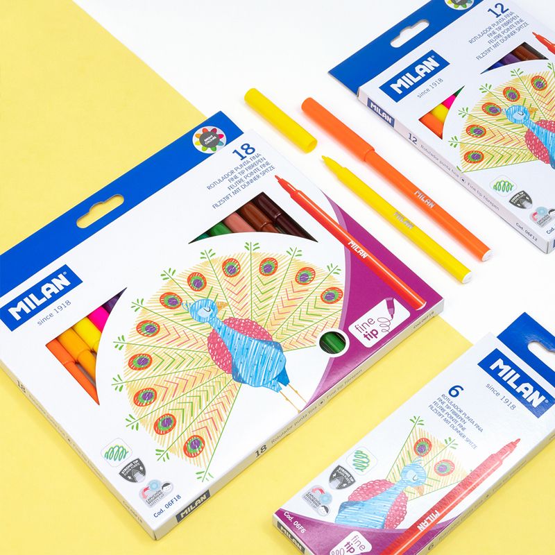 Milan Fibre-Tip Markers Felt Pen Washable Value Pack 12
