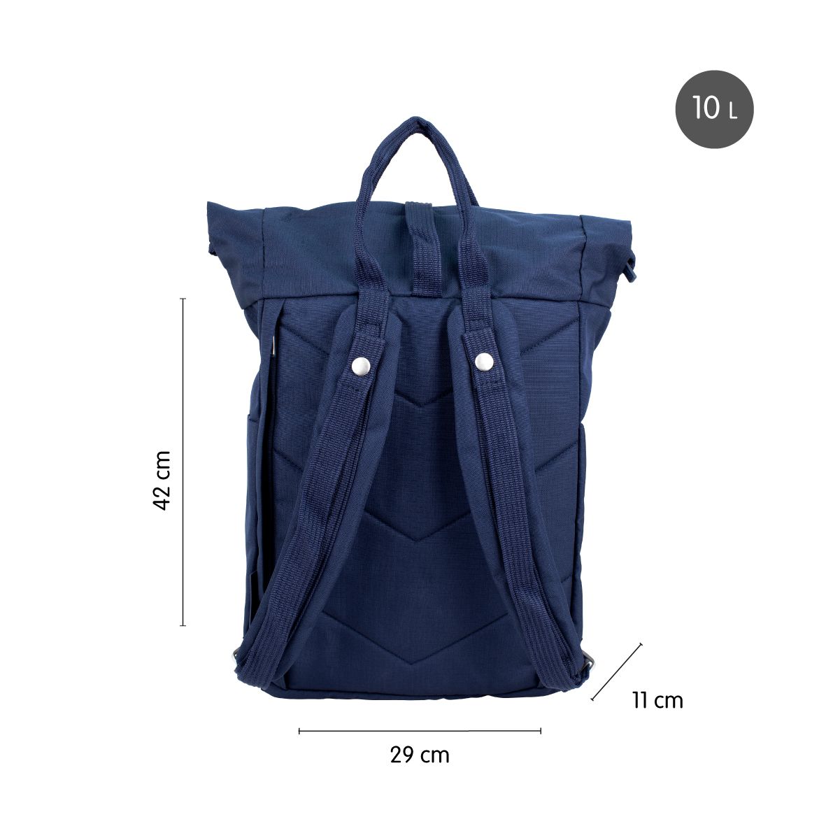 Milan Urban Backpack Top Roll Closure 10L 1918 Series Navy Blue