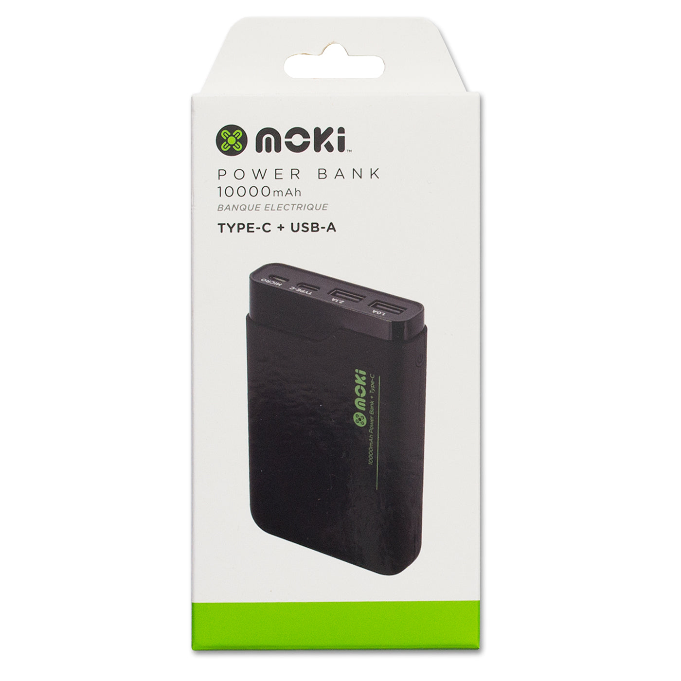 Moki Power Bank Plus 10000mAh USB + Type-C Fast Charge
