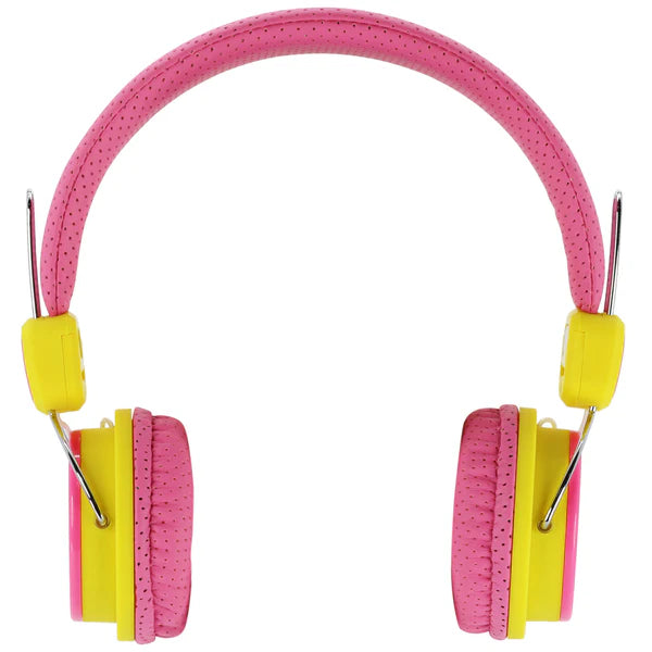 Moki Headphones for Kids Volume Limited Pink & Yellow