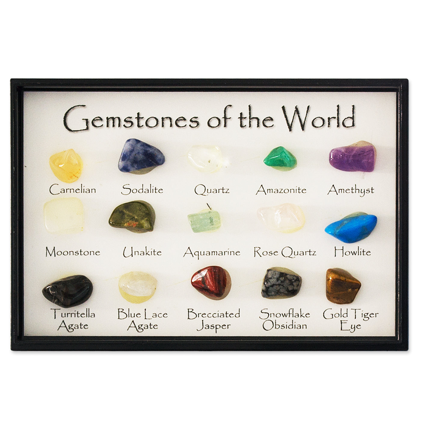 Natural Crystals Gemstone Rectangular Set of 15 Specimen Crystals