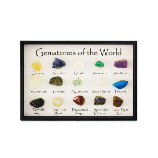 Natural Crystals Gemstone Rectangular Set of 15 Specimen Crystals