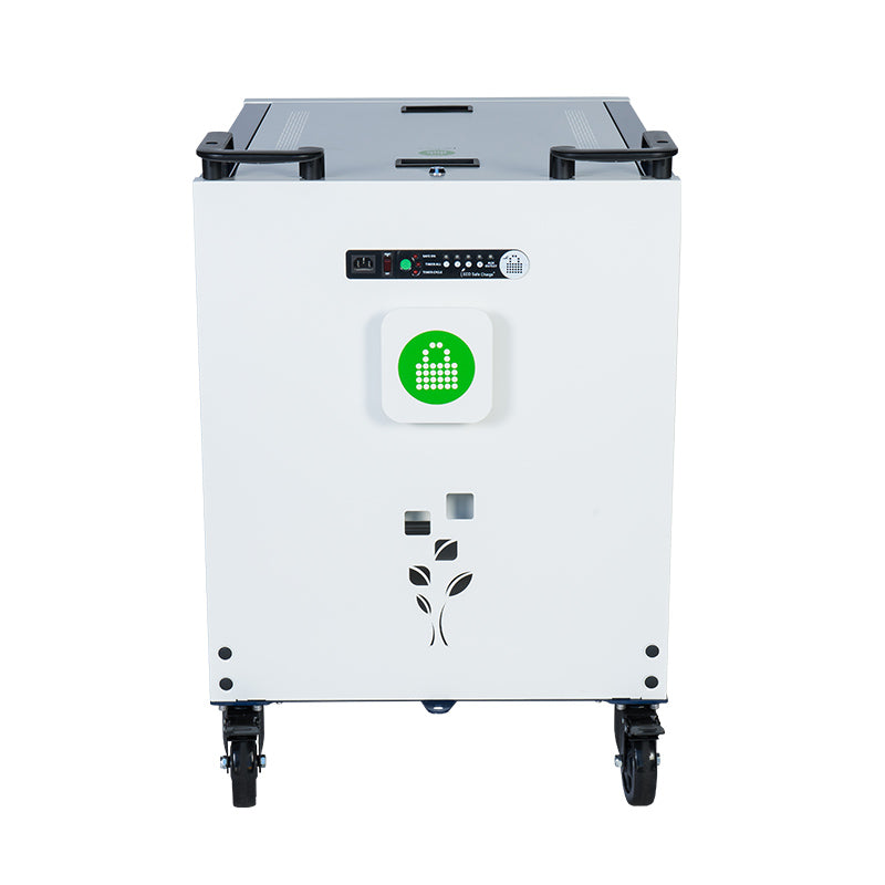 PC Locs 32 Bay Charging Station Revolution Trolley Cart for Laptops