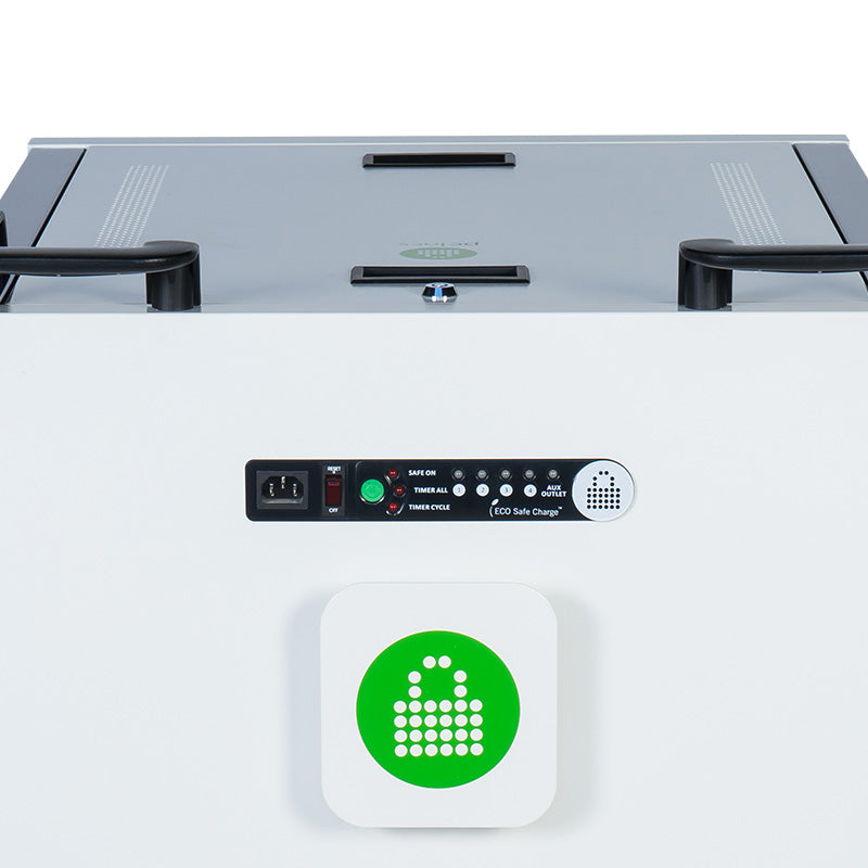 PC Locs 32 Bay Charging Station Revolution Trolley Cart for Laptops