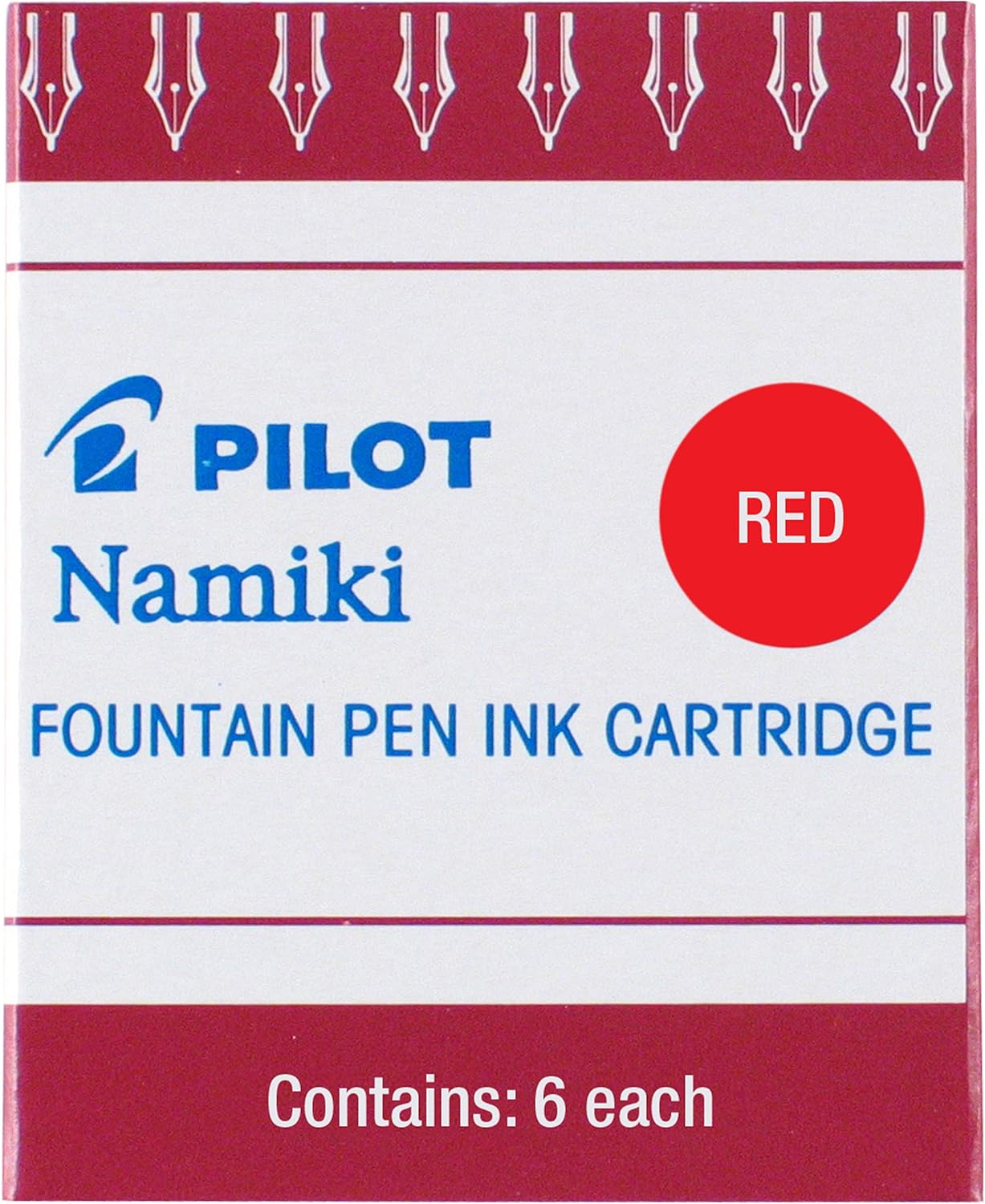 Pilot Fountain Pen Ink Cartridge Red Pack of 6