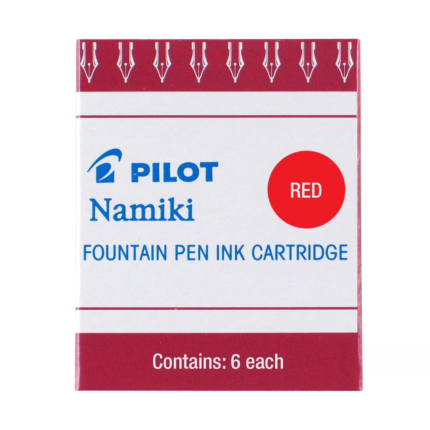 Pilot Fountain Pen Ink Cartridge Red Pack of 6