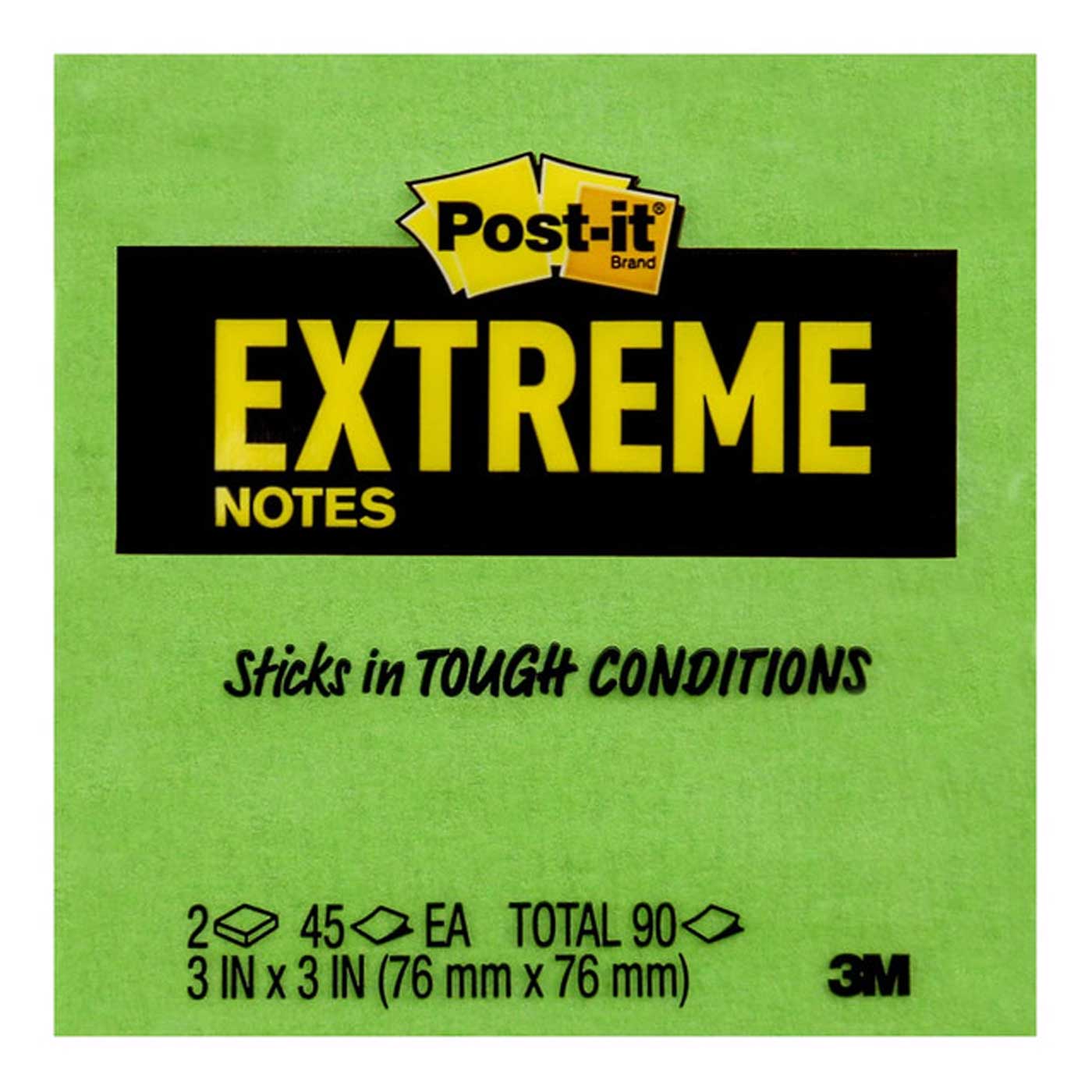 Post-it Extreme Notes Dura Hold 76x76mm Assorted Pack of 2