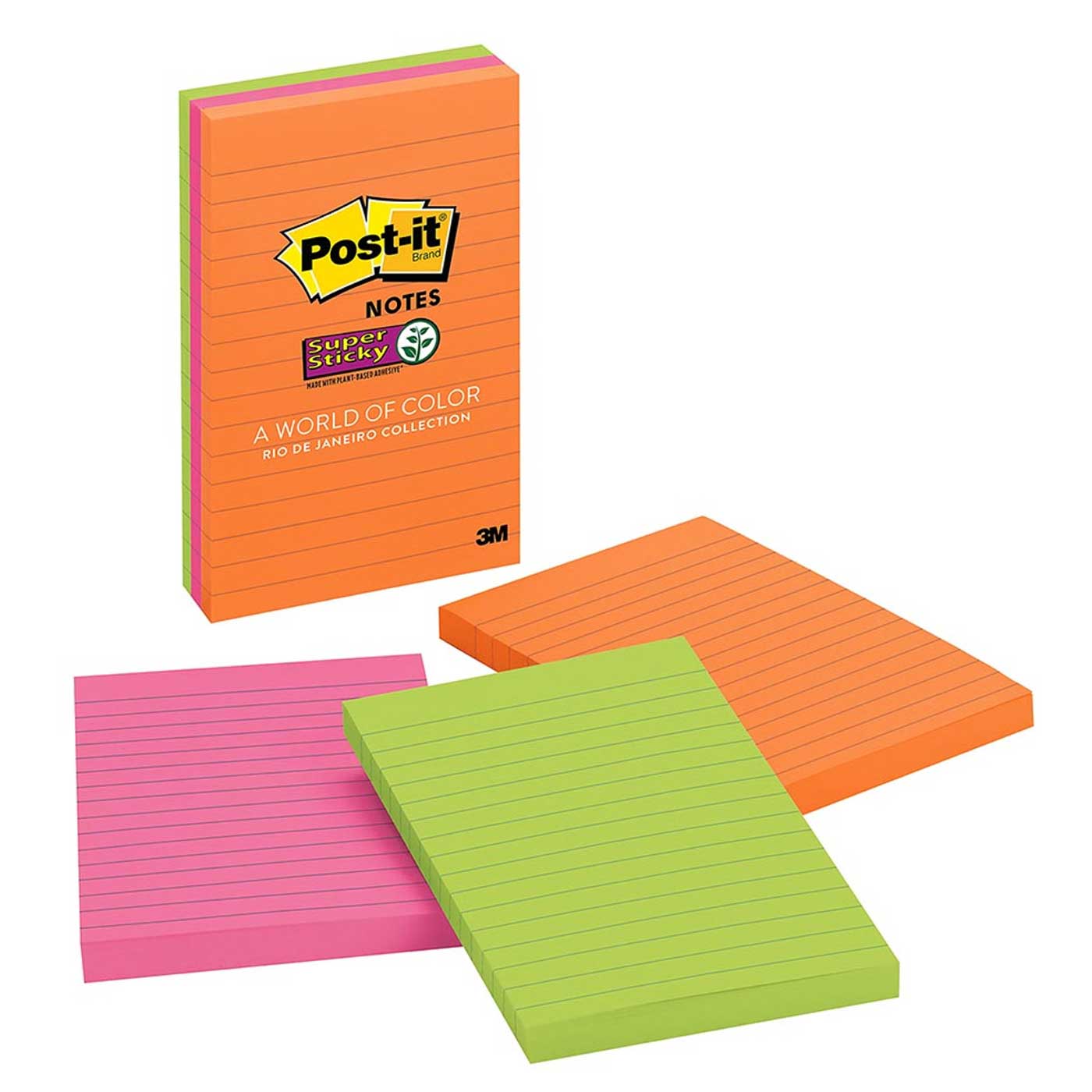 Post-it Super Sticky Lined Notes 660-3SSUC 101x152mm Rio Pack of 3