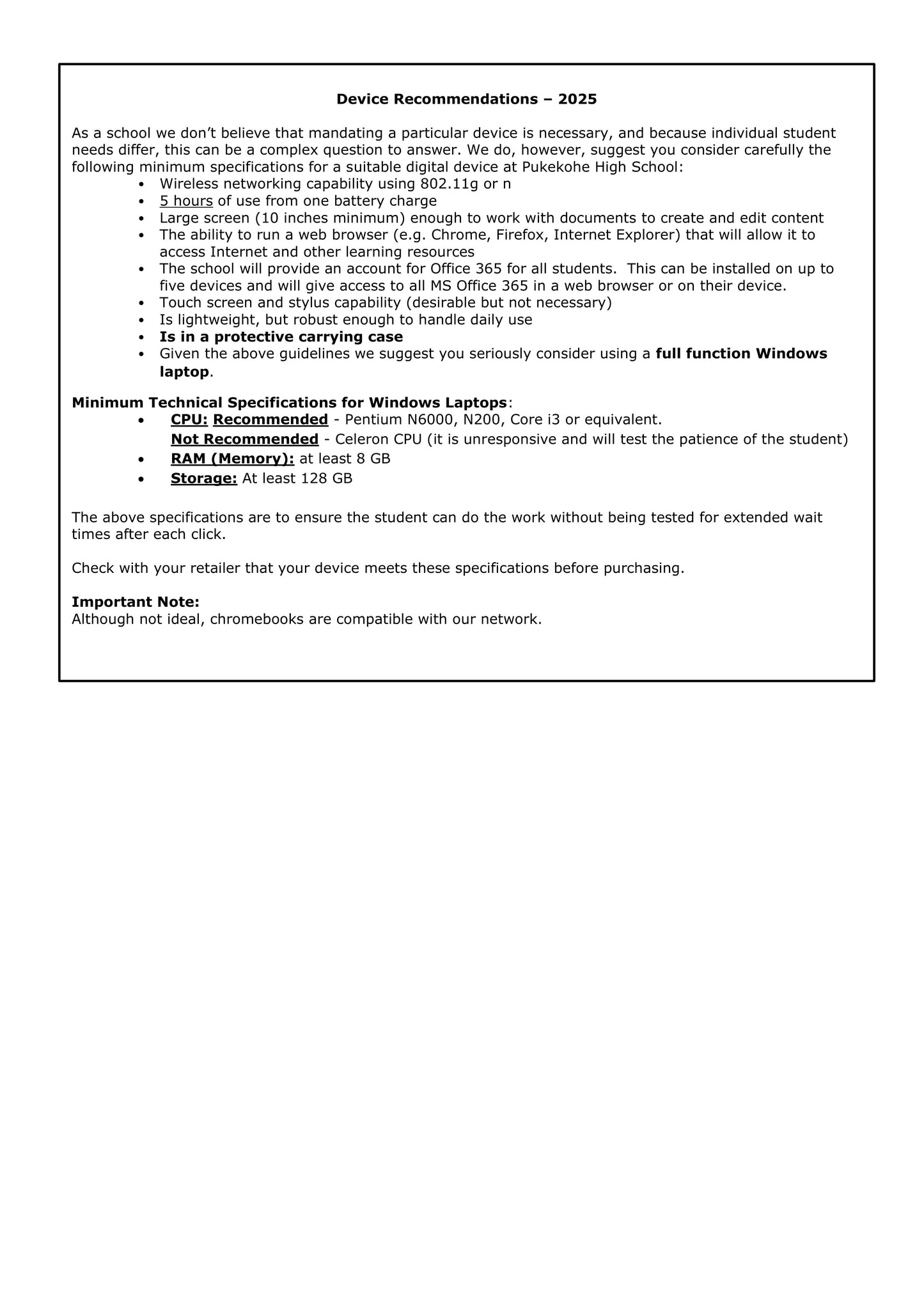 Pukekohe High School Stationery Pack 2025 Year 9