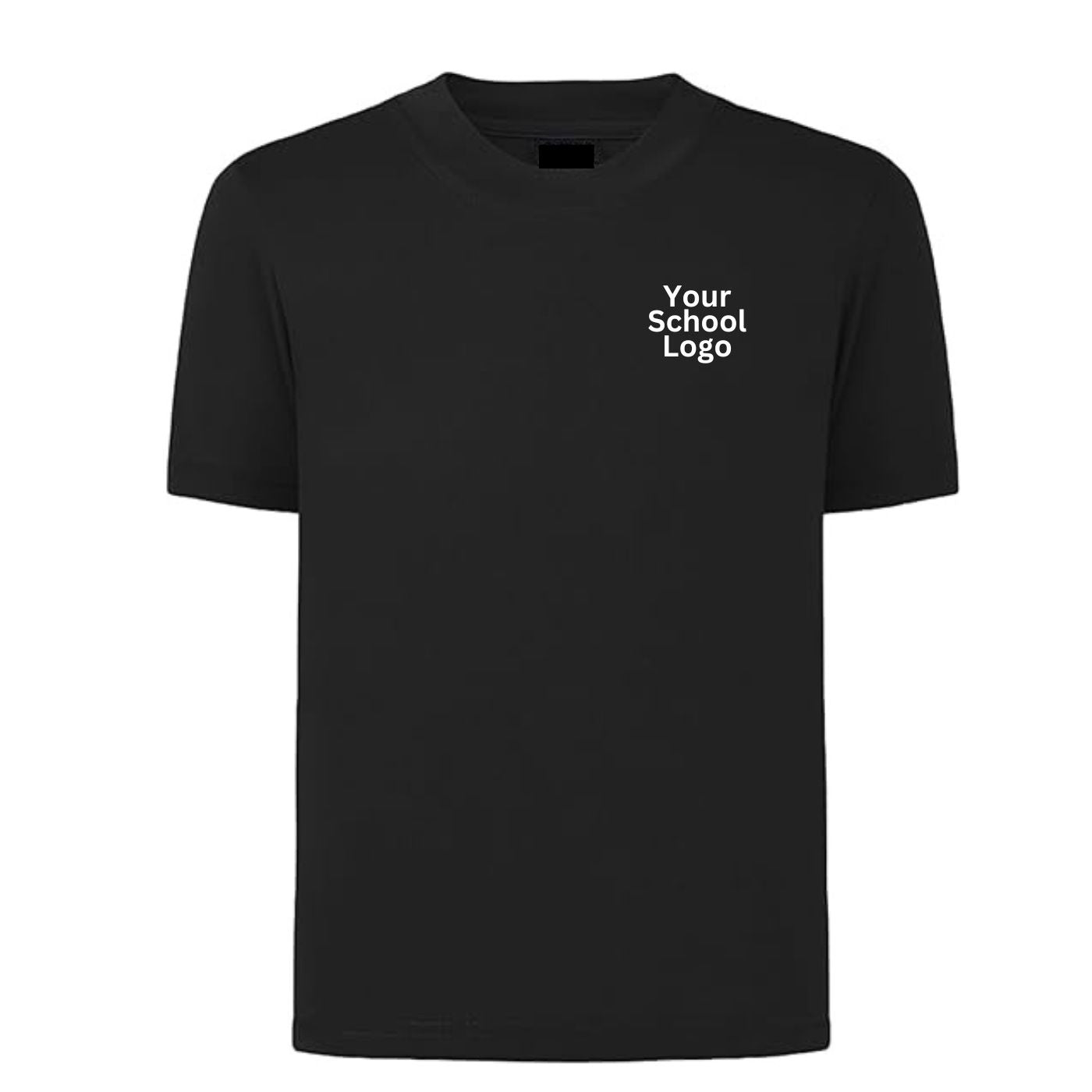 School Uniform 100% Cotton Basic Crew Neck T-Shirt Custom Made Size 4 to 16 Black