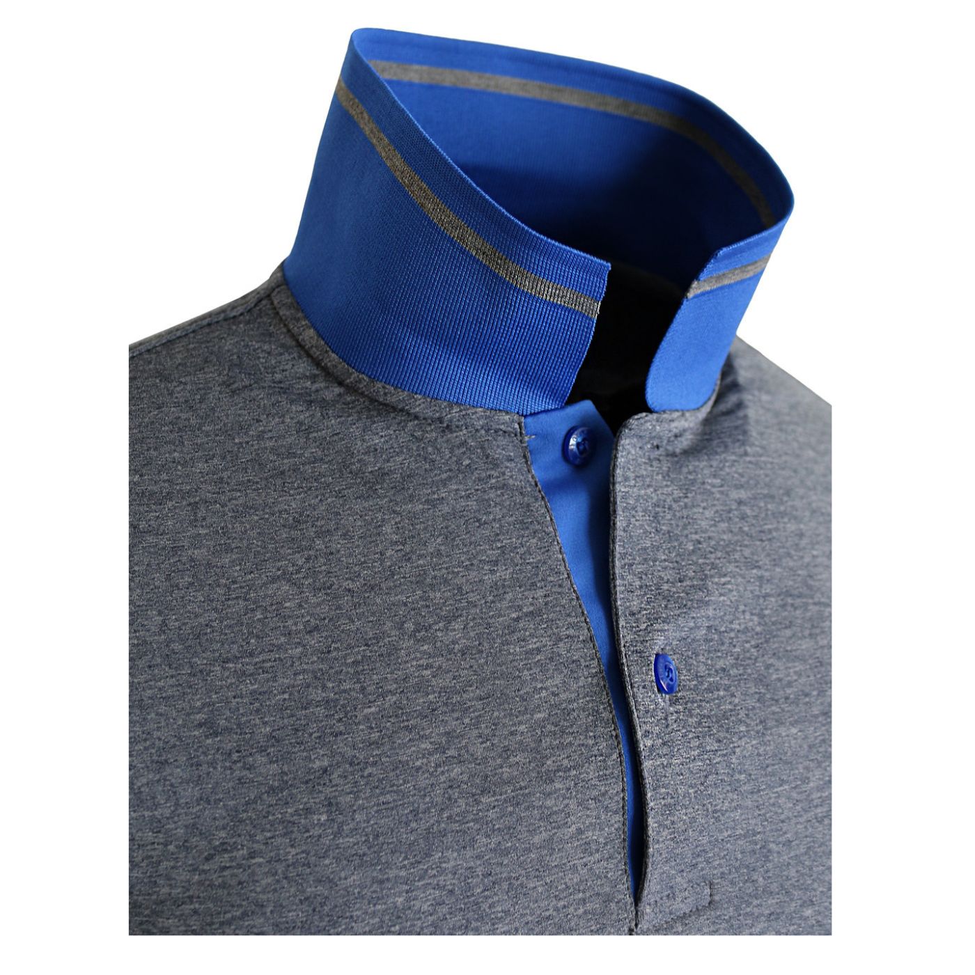 School Uniform Pique Honeycomb 100% Cotton 230gsm Custom-Made Polo T-Shirt 4-16 Blue/Grey
