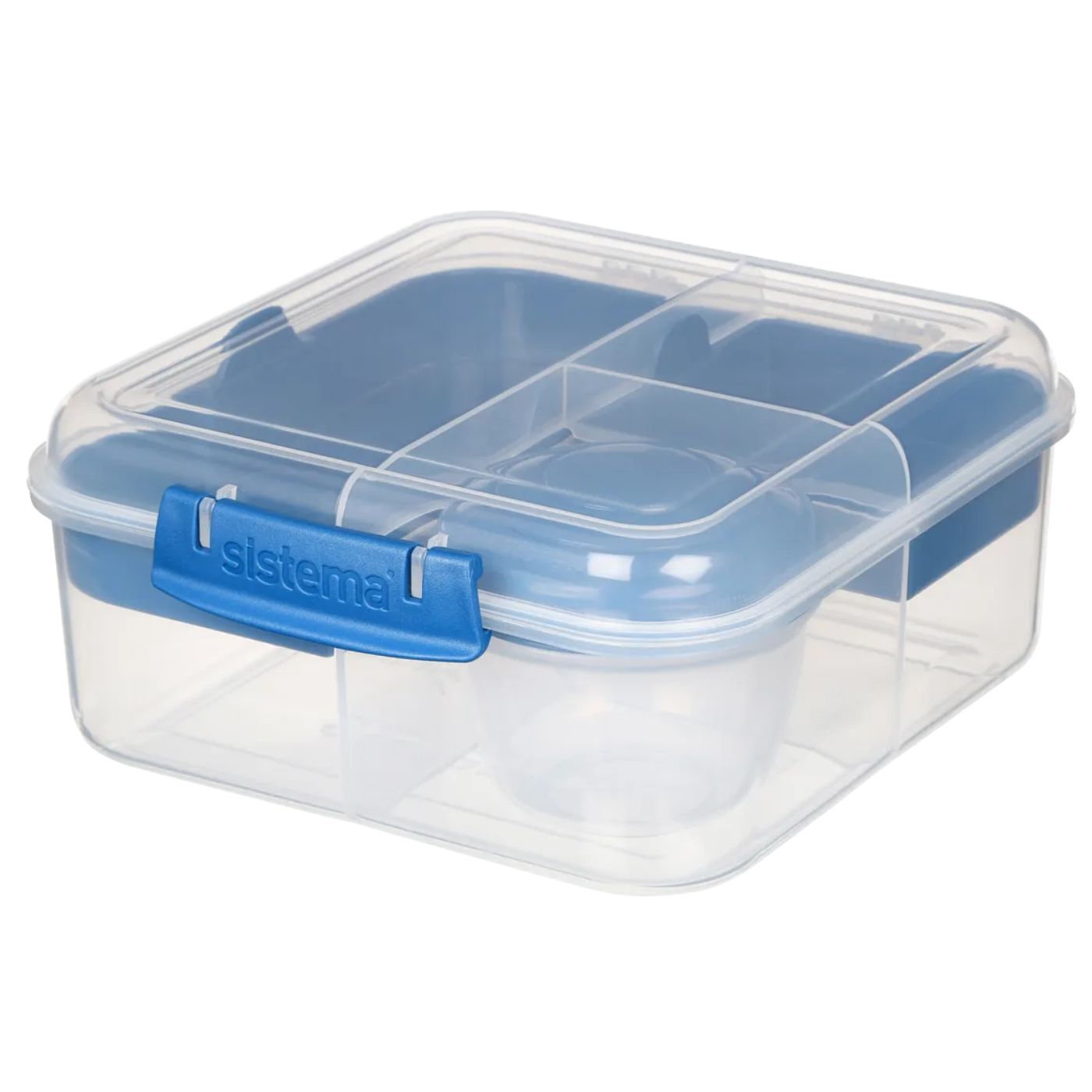 Sistema Lunch Box Bento Cube To Go with Yogurt Pot 1.25L Mountain Blue