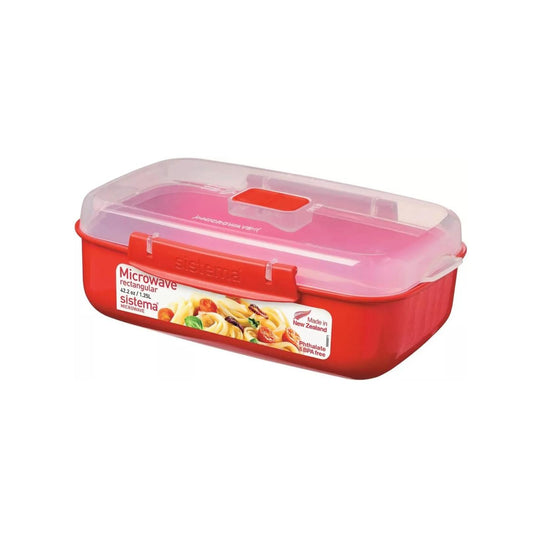 Sistema Lunch Box Klip It 1.25L Rectangular Microwave Red