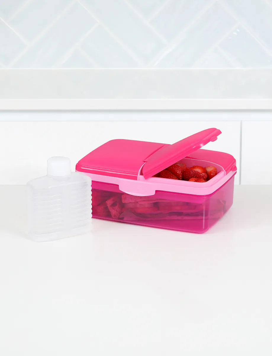 Sistema Lunch Box with Bottle Multi-Compartment 1.5L Pink