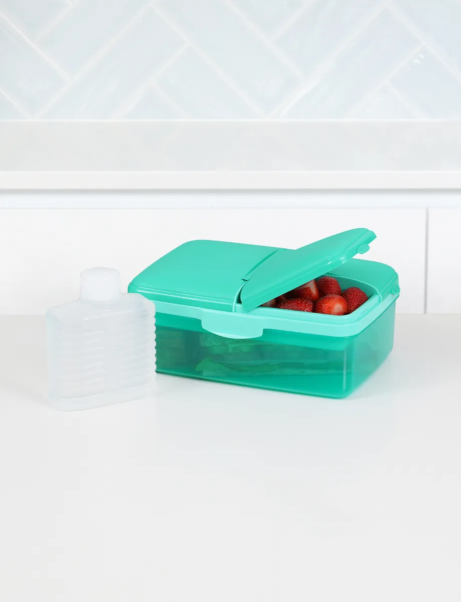 Sistema Lunch Box with Bottle Multi-Compartment 1.5L Teal