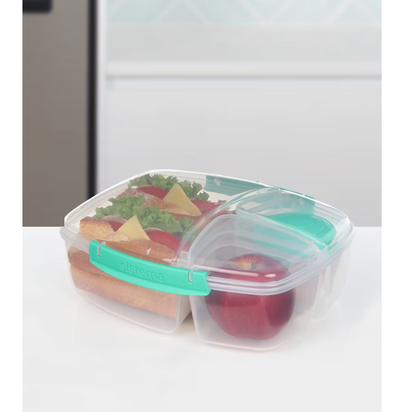 Sistema® 2L Triple Split TO GO™ with Yogurt Pot – Multi-Compartment Lunch Container
