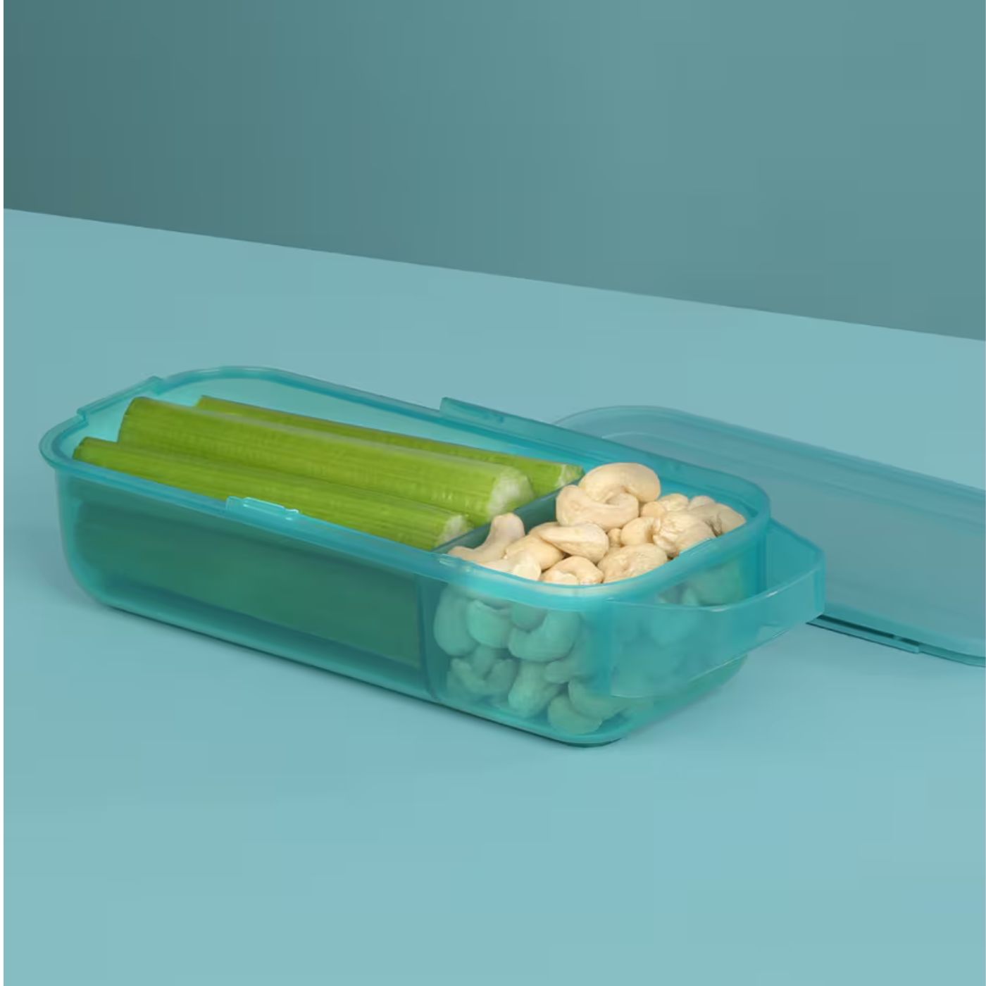 Sistema® 445ml Slide 'n' Snack™ Lunch Box - Teal Stone