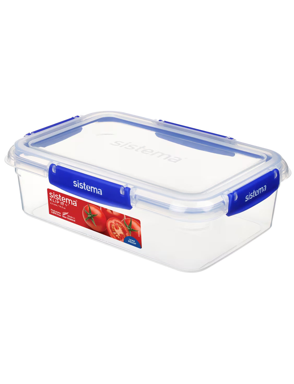 Sistema® KLIP IT PLUS™ Rectangular Lunch Box 2.2L Blue
