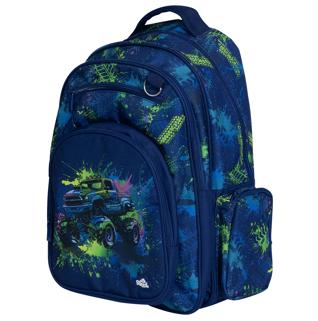 Spencil Big Kids Backpack - Mega Wheels | Cool Car Design for School