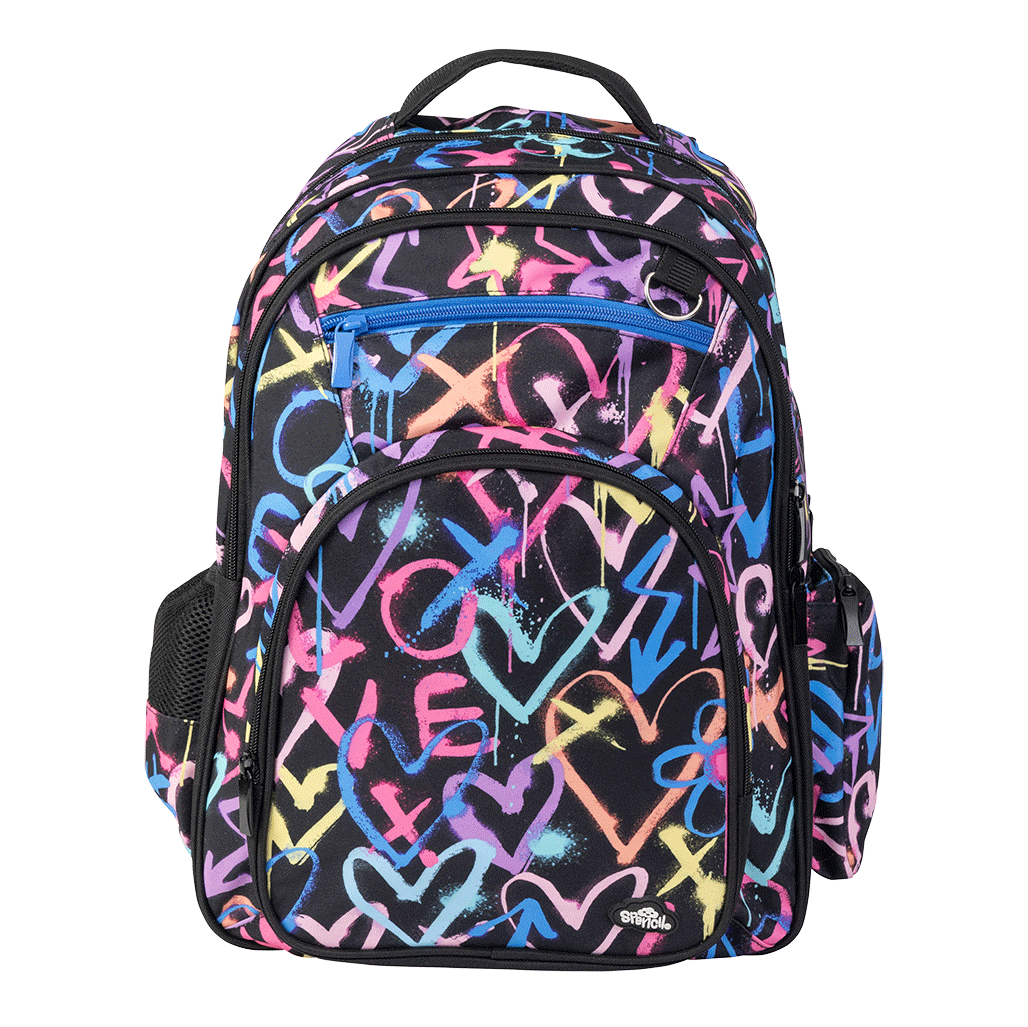 Spencil Big Kids Backpack – Hearts and Crosses