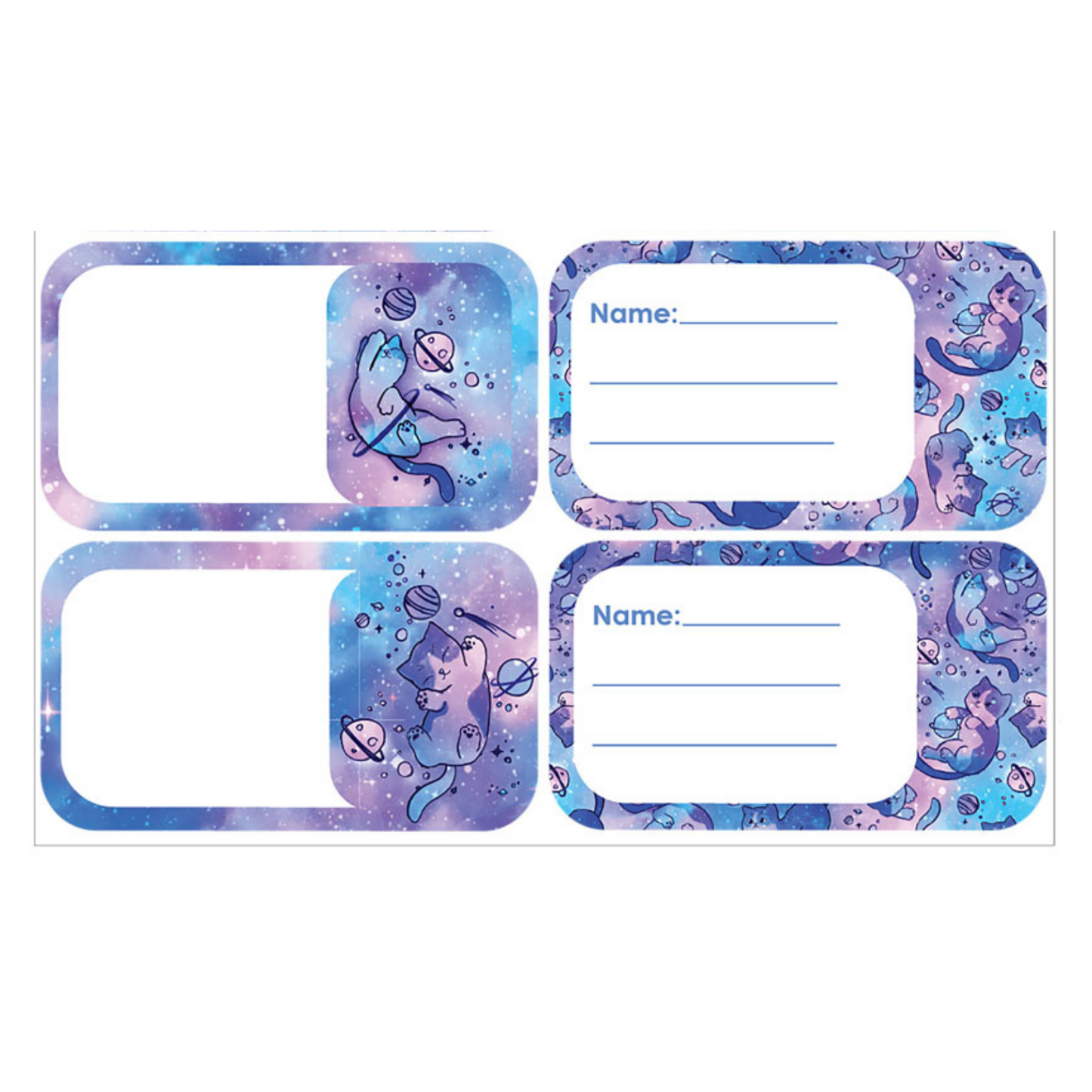 Spencil Self Adhesive Book Labels Cat-a-Cosmic Pack of 16