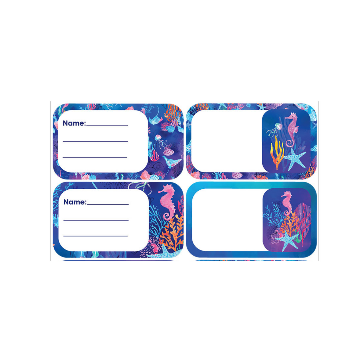 Spencil Self Adhesive Book Labels Coral Garden Pack of 16