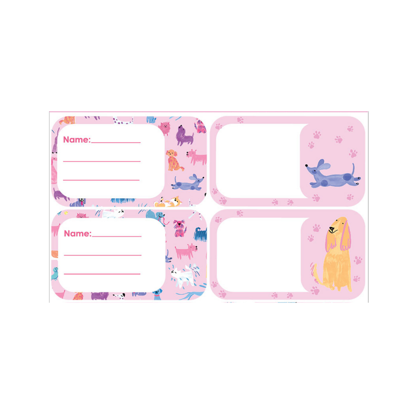 Spencil Self Adhesive Book Labels Doodle Dogs Pack of 16