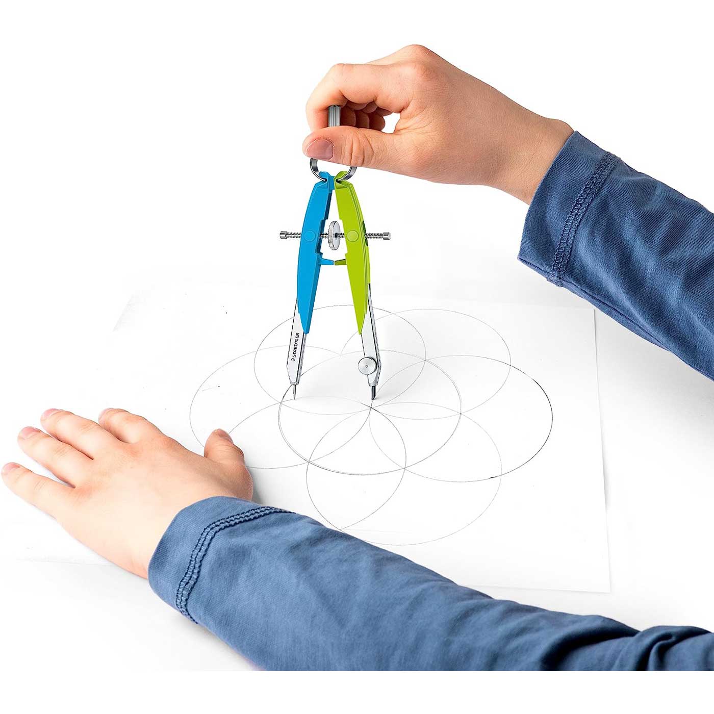Staedtler Mars Comfort Precision Geometry Compass 556 00-N1 Neon Blue/Green