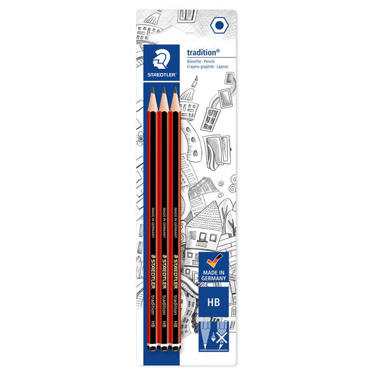 Staedtler Tradition Graphite Pencils HB Pack of 3