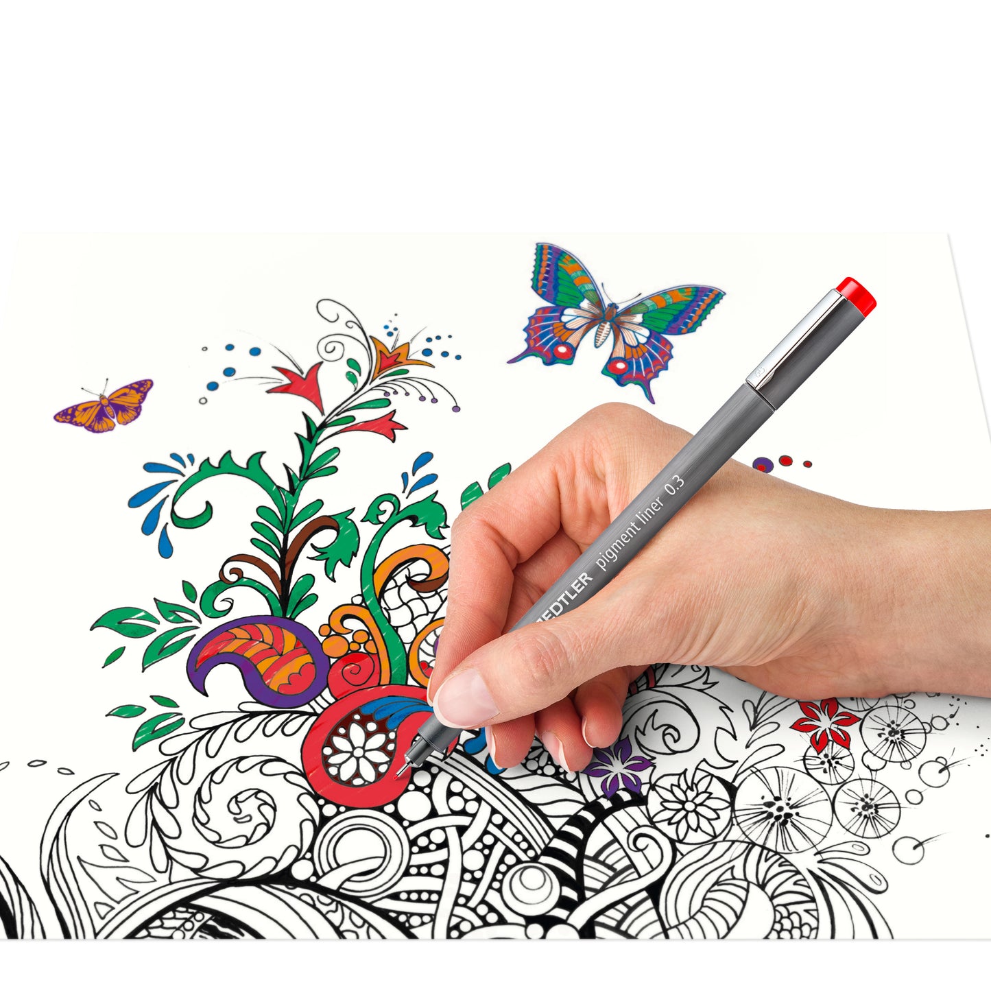 Staedtler Fineliner 308 Pigment Ink Pen Marsgraphic 0.3mm Pack of 6