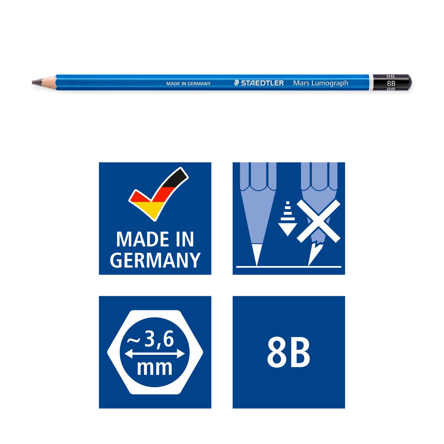 Staedtler Mars® Lumograph® 100-8B Artists Pencil – Premium 8B Drawing Pencil