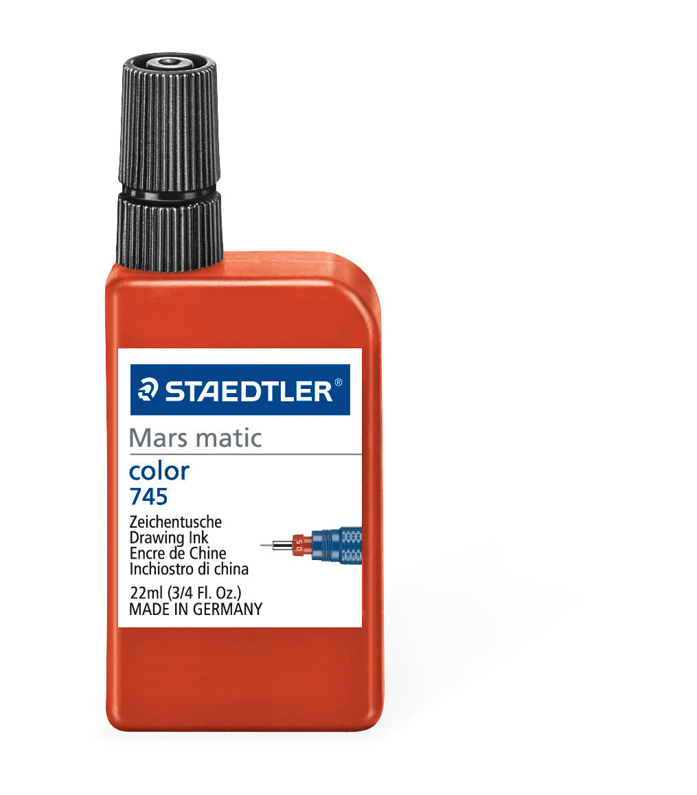 Staedtler Mars® Matic Drawing Ink 22ml for Paper and Film 745-2 Red