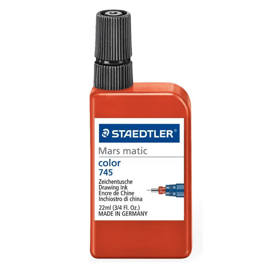 Staedtler Mars® Matic Drawing Ink 22ml for Paper and Film 745-2 Red