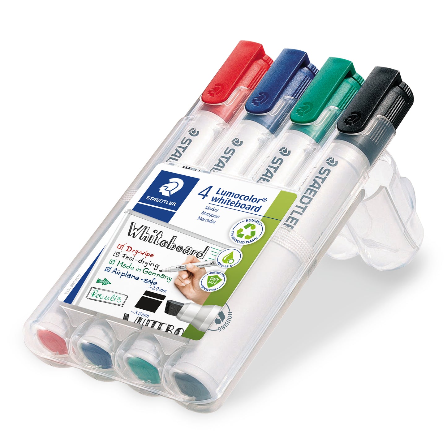 Staedtler Whiteboard Marker 351 B WP4 Lumocolor Chisel Tip Wallet 4