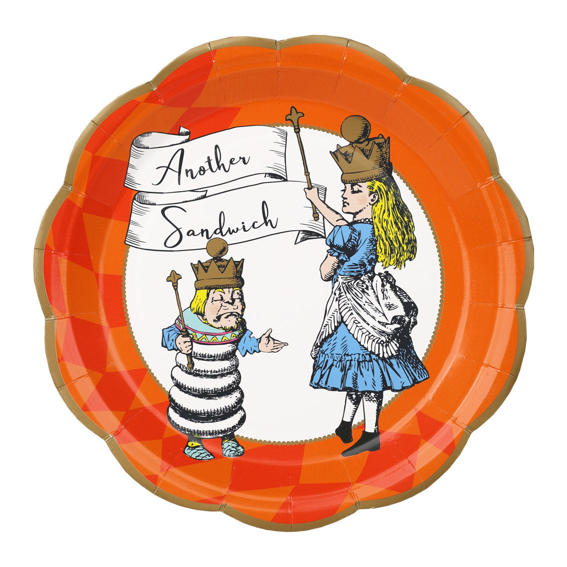 Talking Tables Alice in Wonderland Bright Blue Scalloped Paper Plates 23cm Pack of 12