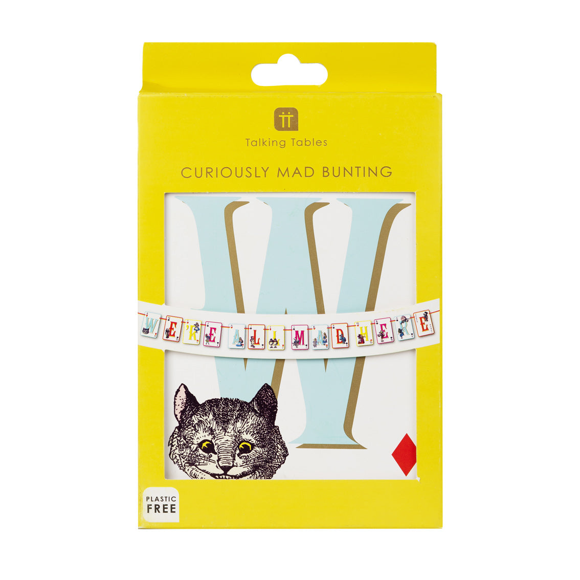Talking Tables Alice in Wonderland Bright Multi Coloured Double Sided Bunting - 3m