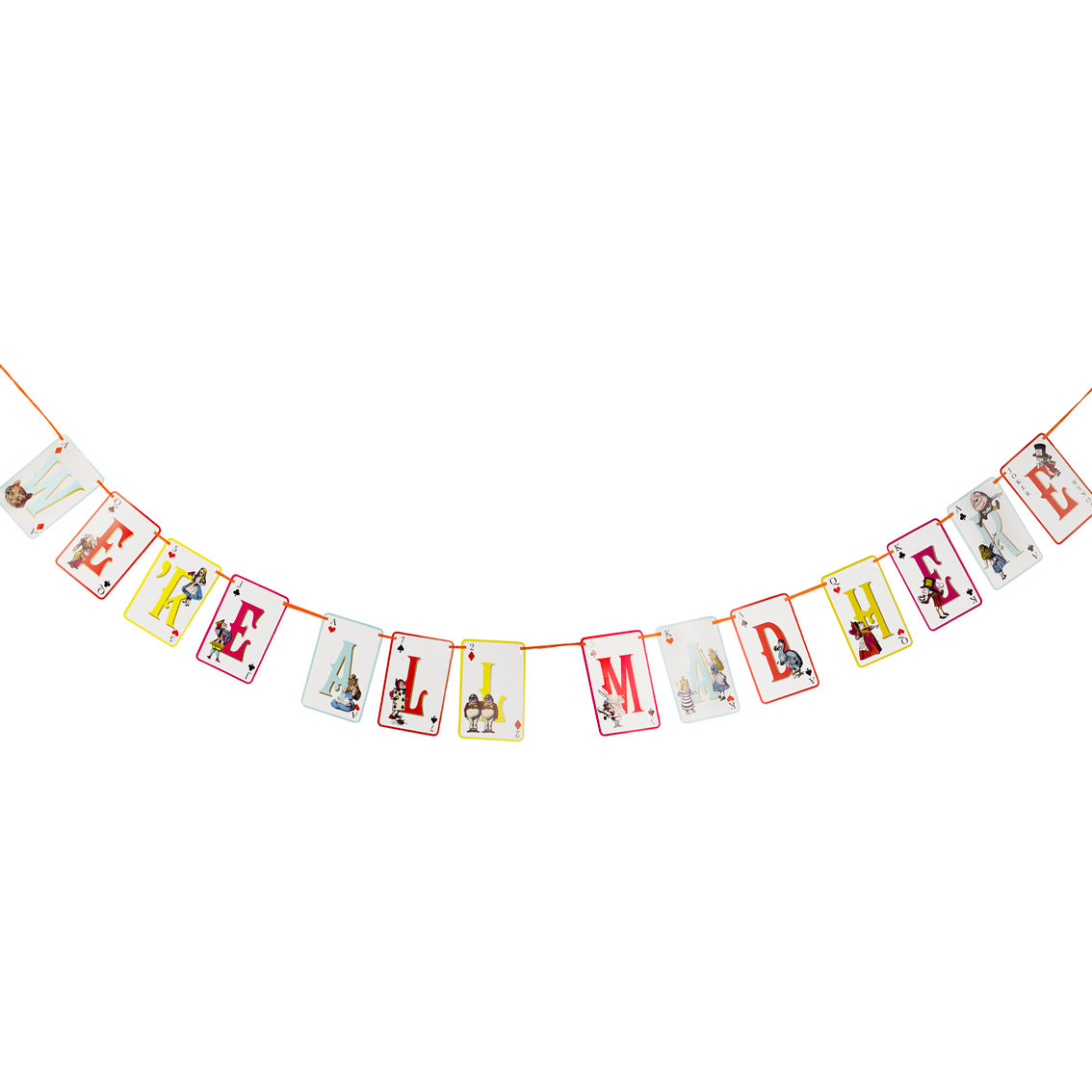 Talking Tables Alice in Wonderland Bright Multi Coloured Double Sided Bunting - 3m