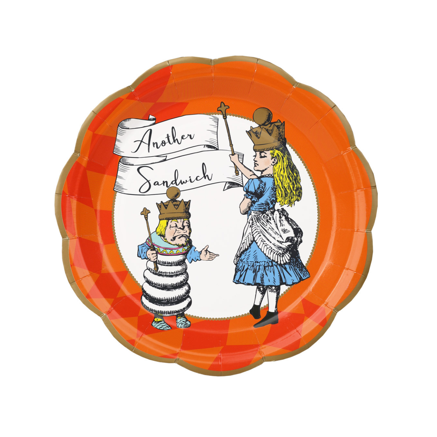 Talking Tables Alice in Wonderland Bright Blue Scalloped Paper Plates 23cm Pack of 12